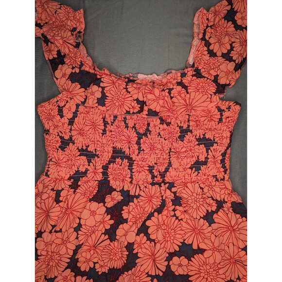 Women's Isabel Maternity Ruffle Smocked Maternity Tank Top Pink Floral - Picture 6 of 8